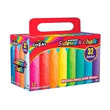 Cra-Z-Art Sidewalk Chalk, Assorted Colors, 32/Box (10817-6)