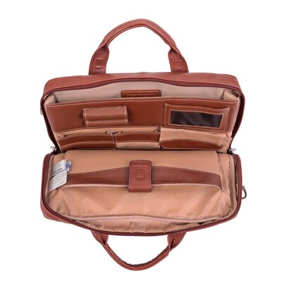 McKlein Montclare 13" Laptop Briefcase, Brown Leather (15494)