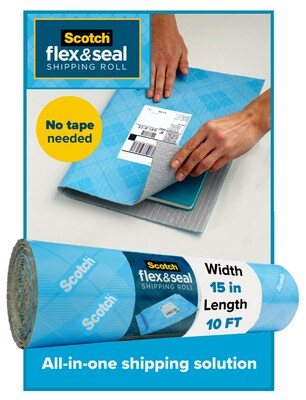 Scotch Flex & Seal Shipping Roll Self-Sealing Padded Mailer, 15 x 10, Blue (FS-1510)