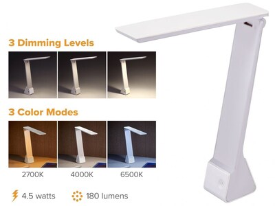 Bostitch LED Desk Lamp, White (KTVLED1810-WHITE)
