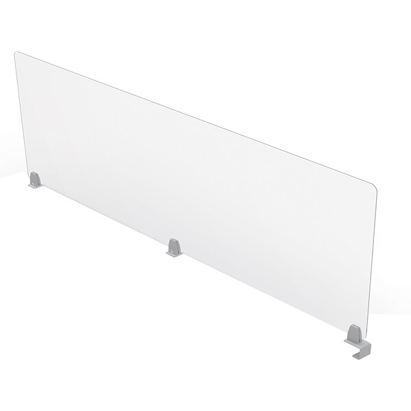 MooreCo Center Clamp Mount Desktop Divider, 24H x 72W, Clear Acrylic (45265)