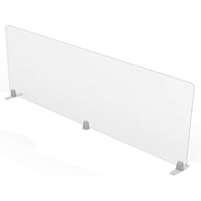 MooreCo Freestanding Desktop Divider, 24H x 72W, Clear Acrylic (45266)