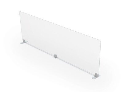 MooreCo Freestanding Desktop Divider, 24"H x 72"W, Clear Acrylic (45266)