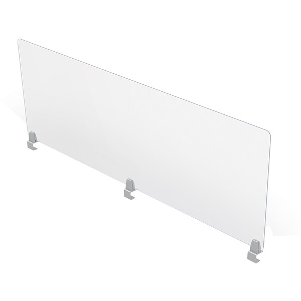 MooreCo Edge Clamp Mount Desktop Divider, 24H x 72W, Clear Acrylic (45261)