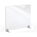 MooreCo Freestanding Desktop Divider, 24H x 29W, Clear Acrylic (45267)
