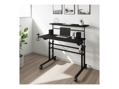 Techni Mobili 36" Mobile Desk, Black (RTA-3800SU-BK)