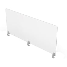 MooreCo Edge Clamp Mount Desktop Divider, 24H x 60W, Clear Acrylic (45260)