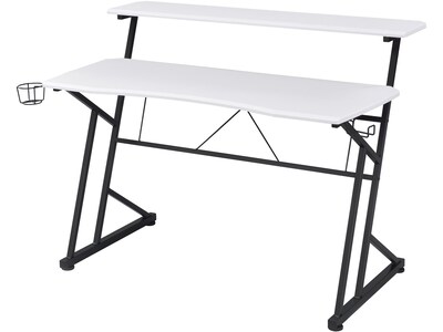 Techni Sport FINN 47 Carbon Fiber Computer Desk, Black/White (RTA-TS205-WHT)