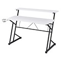 Techni Sport FINN 47 Carbon Fiber Computer Desk, Black/White (RTA-TS205-WHT)