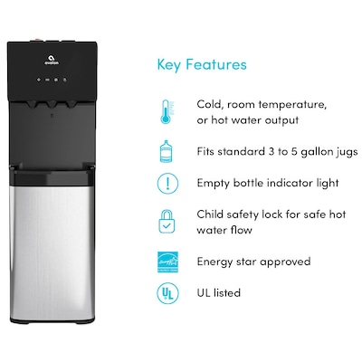 Avalon Water Cooler Water Dispenser with 3 Temperature Settings, Stainless Steel (A4BLWTRCLR)