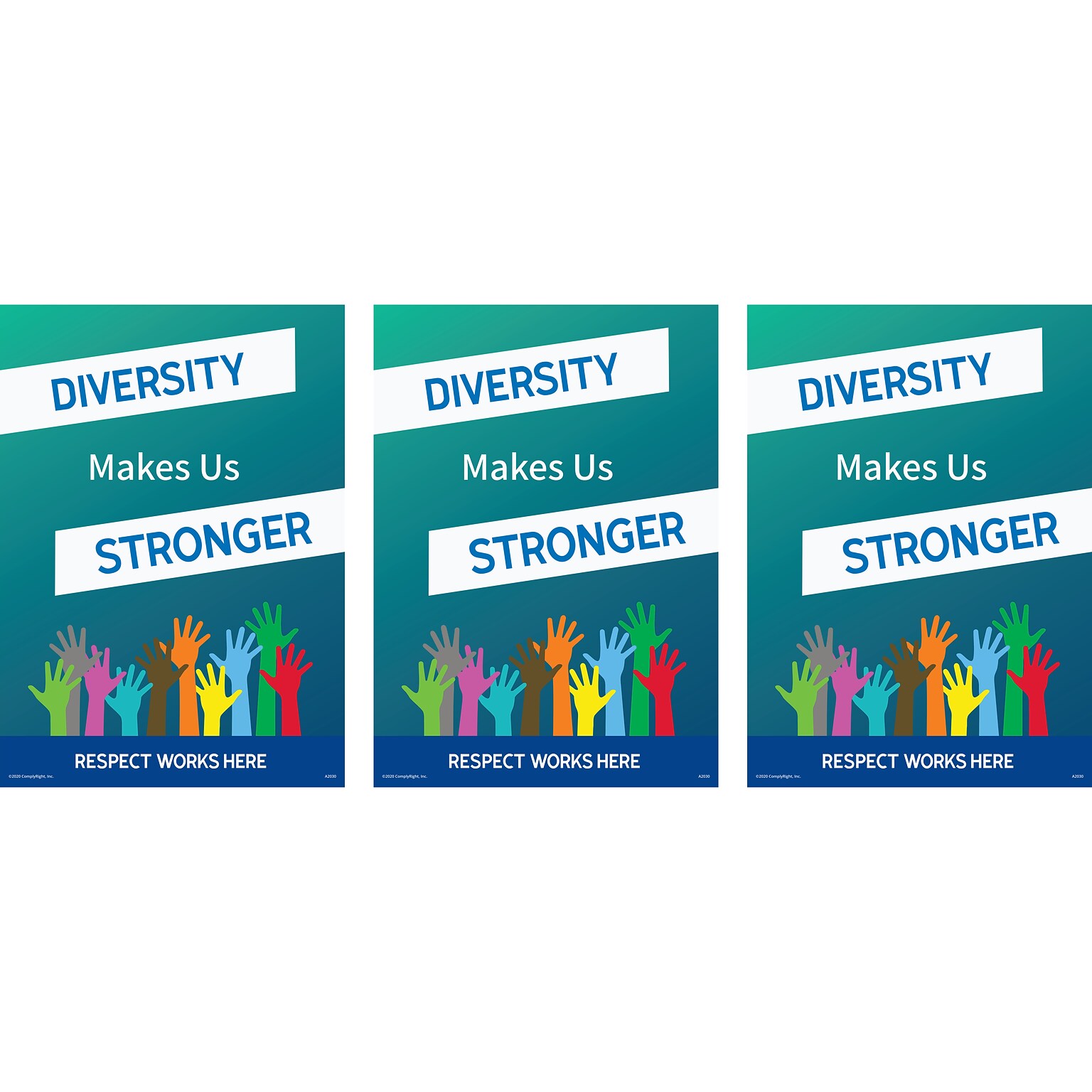 ComplyRight Respect Works Here Workplace Policies Poster, 3/Pack (A2030PK3)