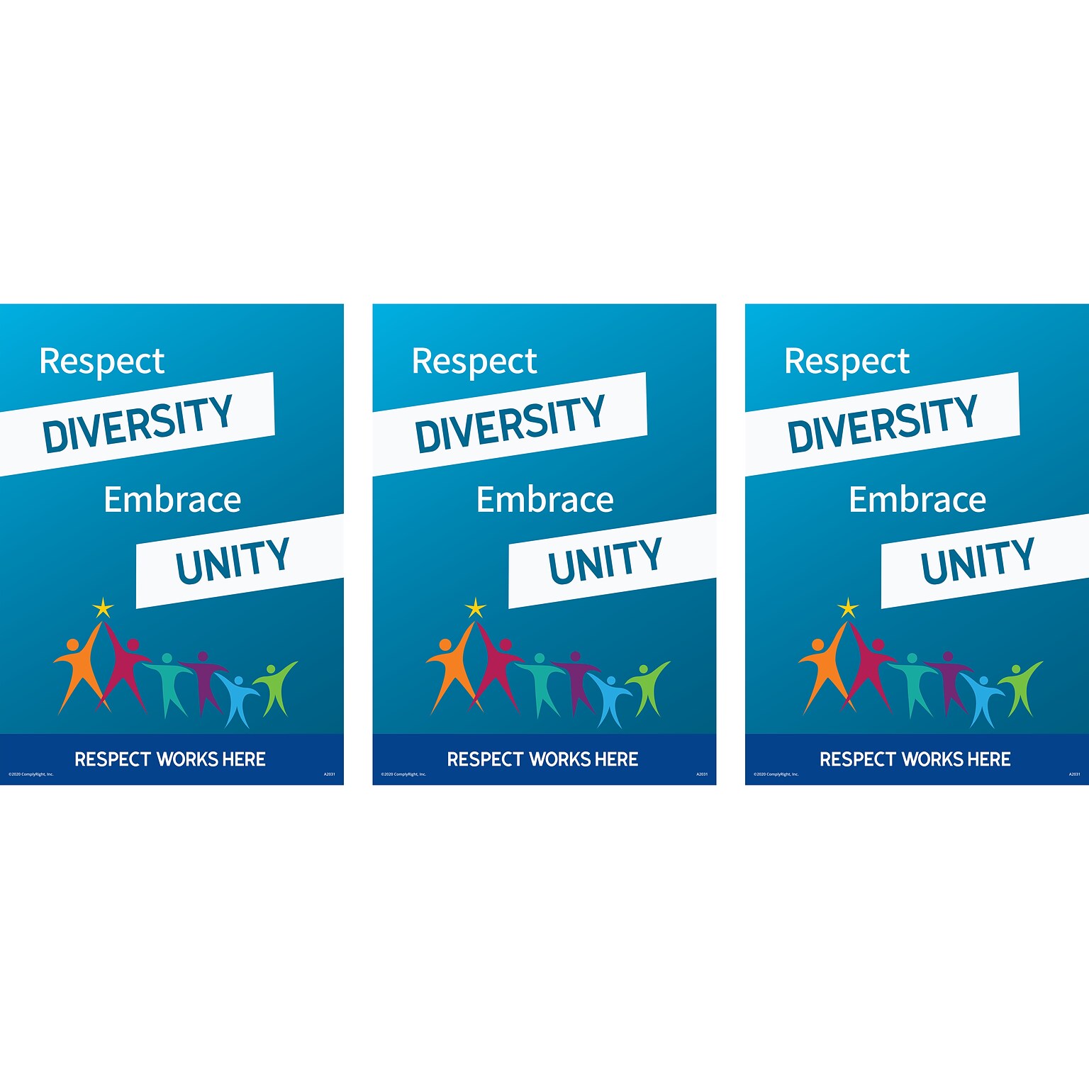 ComplyRight Respect Works Here Workplace Policies Poster, 3/Pack (A2031PK3)