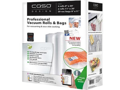 Caso Design Vacuum Bags and Rolls, 56/Pack (11230)
