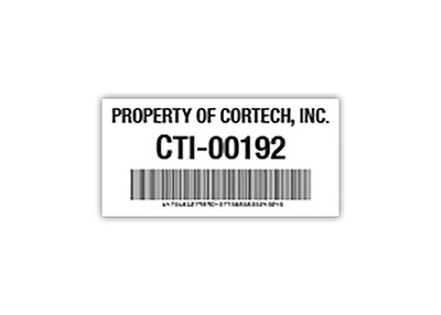 Custom Print Outdoor Label, 1" x 2" Rectangle, 1 Standard Color, 1-Sided, 250 Labels/Roll