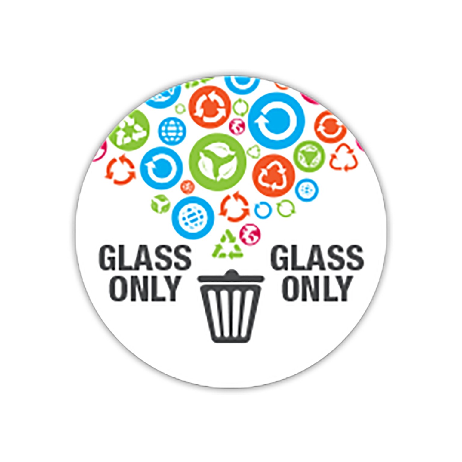 Custom Print Outdoor Label, 2 Circle, 1-Sided Full Color, 250 Labels/Roll