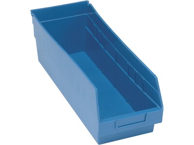 Quantum Storage Systems Store-More Medium Plastic Bin, 6 x 6.63 x 17.88, Blue, 20/Carton (QSB204B