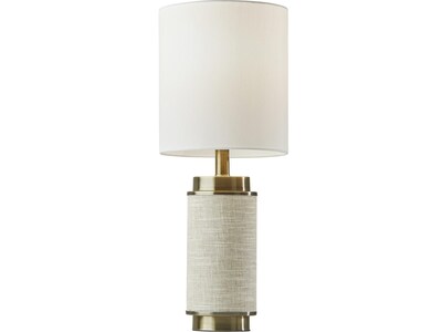 Adesso Marsha Incandescent Table Lamp, Antique Brass/Beige (1501-21)