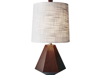 Adesso Grayson 3-Way CFL Table Lamp, Walnut Birch Wood/White (1508-15)