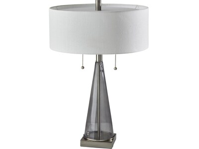 Adesso Laura Incandescent Table Lamp, Brushed Steel/Smoked Glass (1516-22)