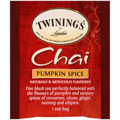 Twinings Winter Teas Pumpkin Spice, Chai, 20/Box (TNA51382)