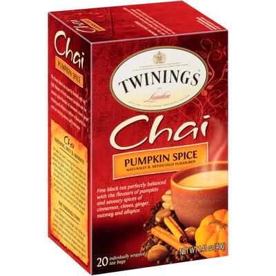 Twinings Winter Teas Pumpkin Spice, Chai, 20/Box (TNA51382)
