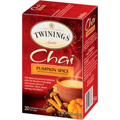 Twinings Winter Teas Pumpkin Spice, Chai, 20/Box (TNA51382)