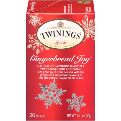 Twinings Winter Teas Gingerbread Joy, Black Tea, 20/Box (TNA54084)