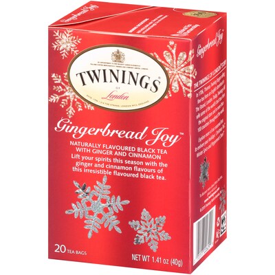 Twinings Winter Teas Gingerbread Joy, Black Tea, 20/Box (TNA54084)