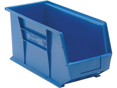 Quantum Storage Systems Bin, Stacking Or Hanging, 8-1/4W x 18D x 9H, Blue, 6/Pack (QUS265BLCS)