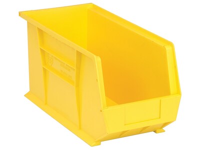 Quantum Storage Systems Bin, Stacking Or Hanging, 8-1/4W x 18D x 9H, Yellow, 6/Pack (QUS265YLCS)