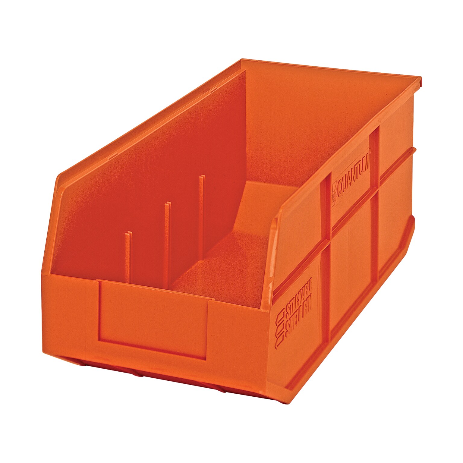 Quantum Storage Systems Open Lid Storage Bin, Orange, 6/Carton (SSB463ORCT)