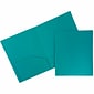 JAM Paper Heavy Duty 2-Pocket Plastic School Folders, Multicolored, Assorted Fashion Colors, 6/Pack (383HFASSRT)