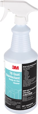 3M TB Quat Disinfectant Ready-To-Use Cleaner, Lemon, 32 oz., 12/Carton (7100034339)