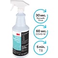 3M TB Quat Disinfectant Ready-To-Use Cleaner, Lemon, 32 oz., 12/Carton (7100034339)