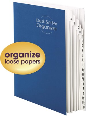 Smead Desk File/Sorter, Alphabetic (A-Z), 20 Dividers, Letter Size, Blue (89282)