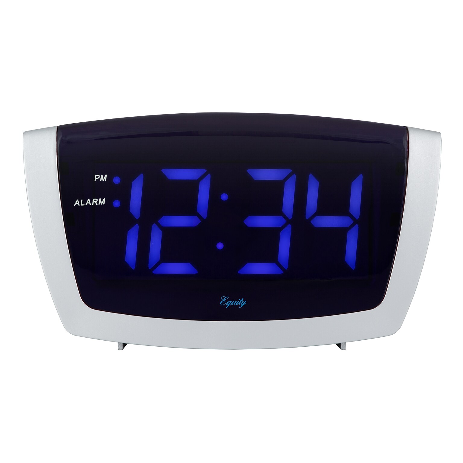 Equity By La Crosse 1.8 Inch LED Blue Digit Alarm Clock with USB charging port (75904)