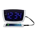 Equity By La Crosse 1.8 Inch LED Blue Digit Alarm Clock with USB charging port (75904)