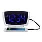 Equity By La Crosse 1.8 Inch LED Blue Digit Alarm Clock with USB charging port (75904)