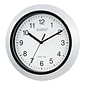 La Crosse Technology 10 Inch Atomic Analog Wall Clock, Silver (WT-3102S)