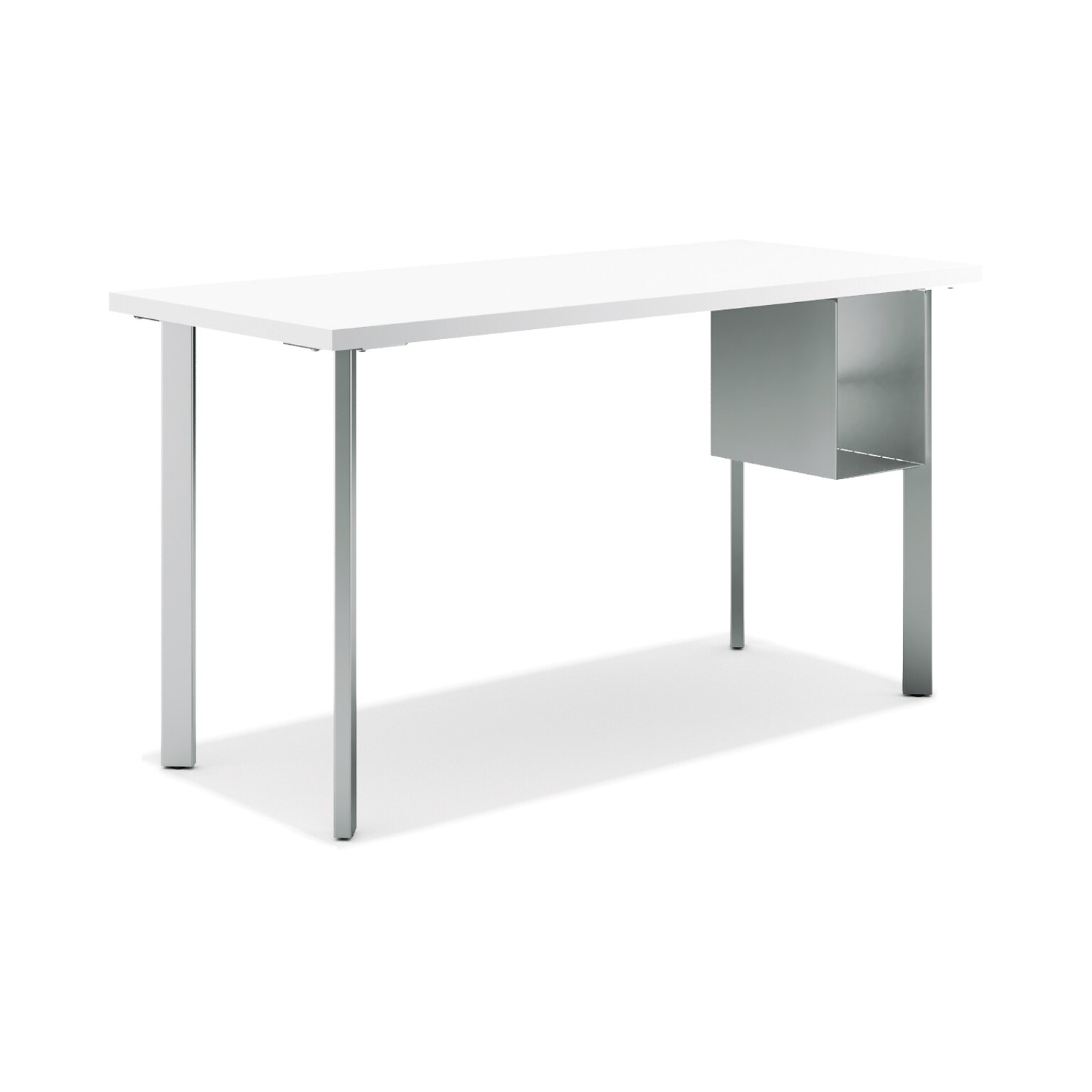 HON Coze 54W Desk w/U-Storage, Designer White and Silver (HONRPL2454DWP6S)