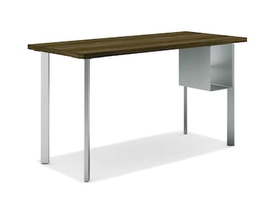 HON Coze 48W Desk w/U-Storage, Florence Walnut and Silver (HONRPL2448FWP6S)