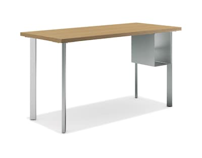 HON Coze 48W Desk, w/U-Storage, Natural Recon and Silver (HONRPL2448N1P6S)