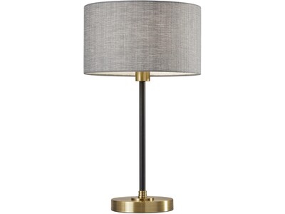 Adesso Bergen Incandescent Table Lamp, Antique Brass/Black/Gray (4206-21)