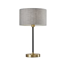 Adesso Bergen Incandescent Table Lamp, Antique Brass/Black/Gray (4206-21)