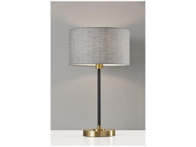 Adesso Bergen Incandescent Table Lamp, Antique Brass/Black/Gray (4206-21)