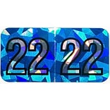 Medical Arts Press Holographic End-Tab Year Labels, 2022, Blue, 500/Roll (0722HBE)