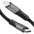 Naztech 14113  4ft. Braided Fast Charge MFi Lightning to USB-C Cable, Black