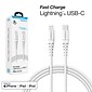 Naztech 6' Fast Charge MFi Lightning to USB-C Cable, White (14295)