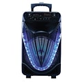 Naxa NDS-1233 Bluetooth Portable 12-Inch Party Speaker with Disco Light, Black