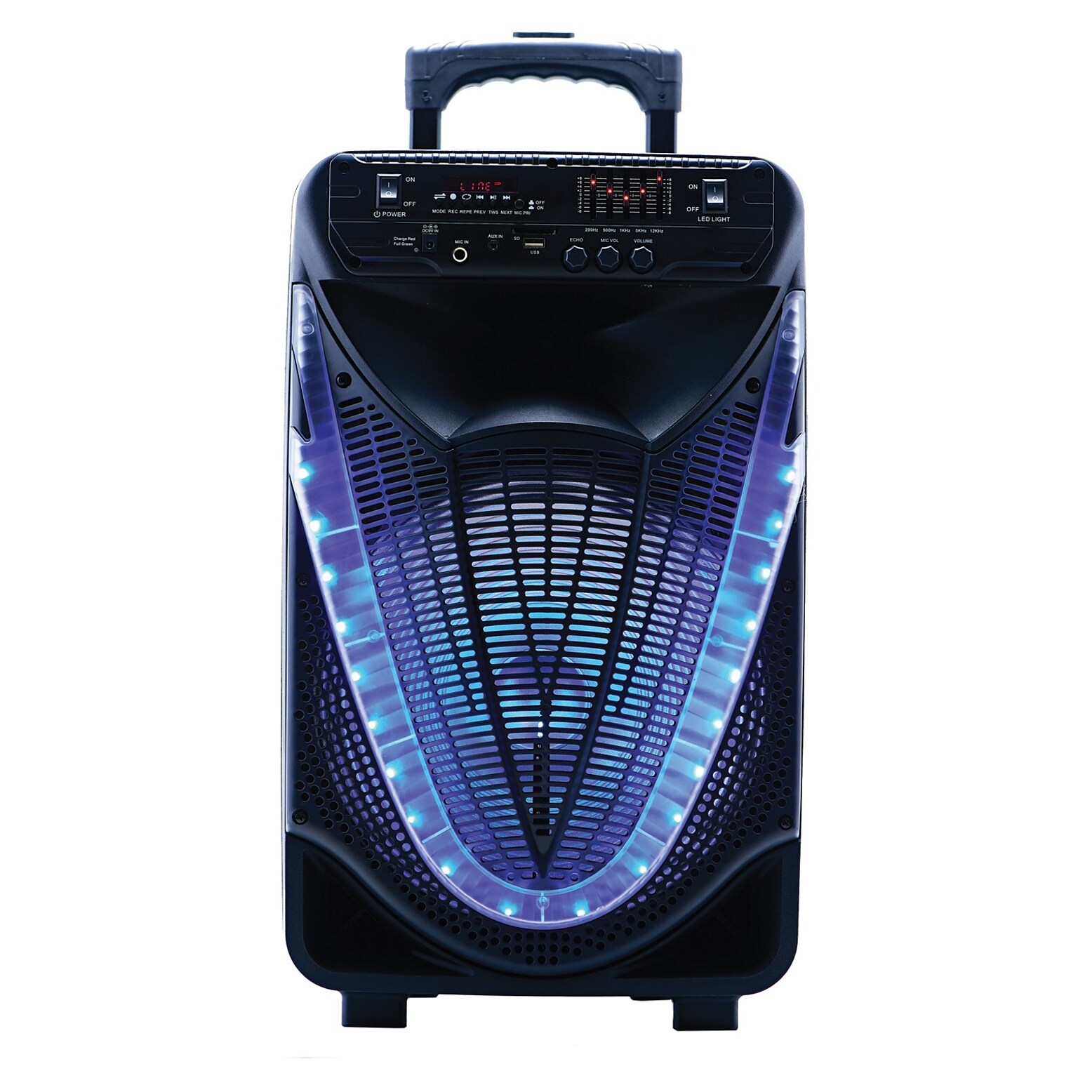 Naxa NDS-1233 Bluetooth Portable 12-Inch Party Speaker with Disco Light, Black